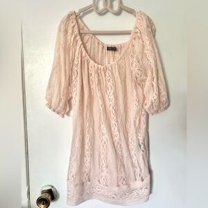 Vintage pastel pink romantic lace striped blouse coquette video game protagonist